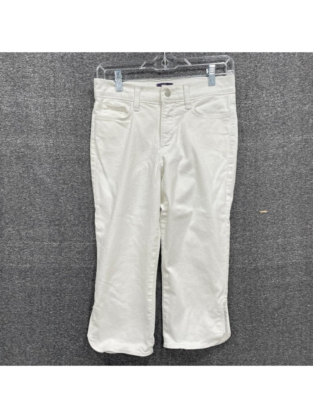 NYDJ Crop Jeans Womens 2P White Stretch Denim Capri Pants Lift Tuck 5-Pocket